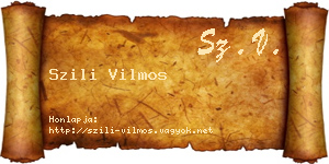 Szili Vilmos névjegykártya